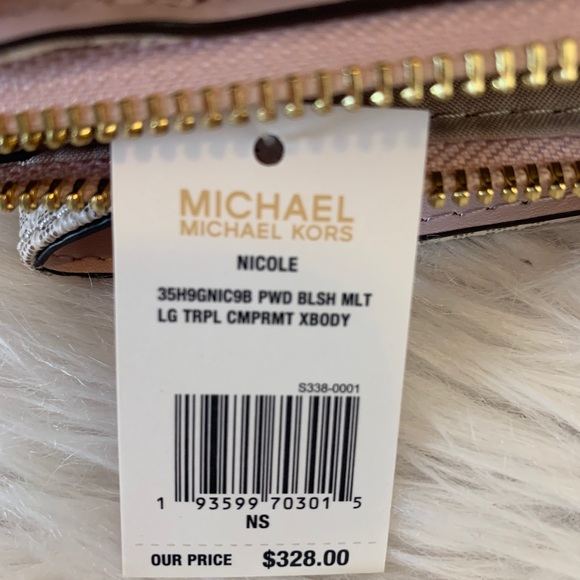 NWT Michael Kors Pink Monogram Crossbody - Picture 9 of 10